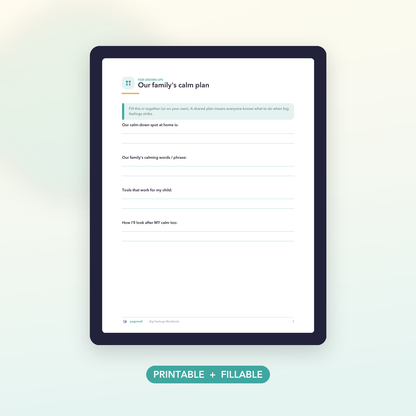 Big Feelings - A Calm-Down Workbook for Kids